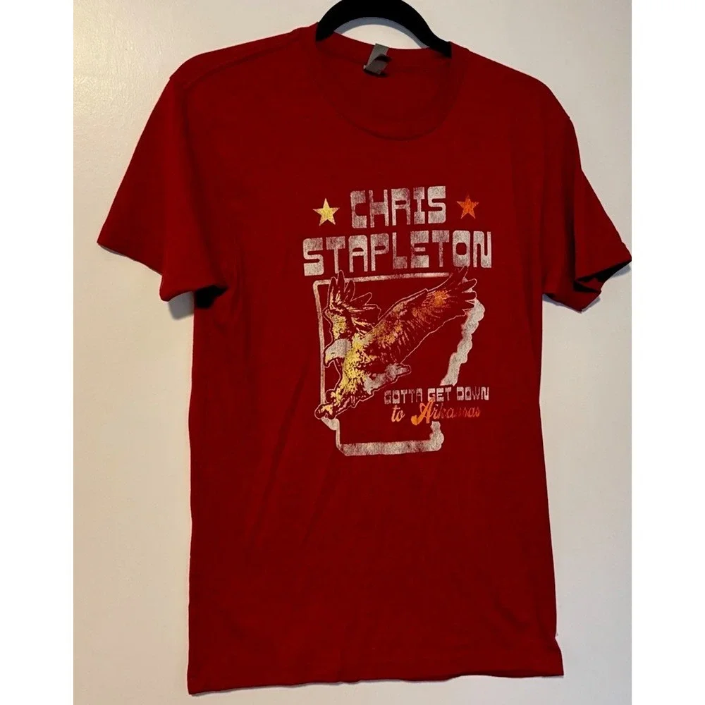 Chris Stapleton Gotta Get Down To Arkansas Tshirt Maroon Size Small Distressed